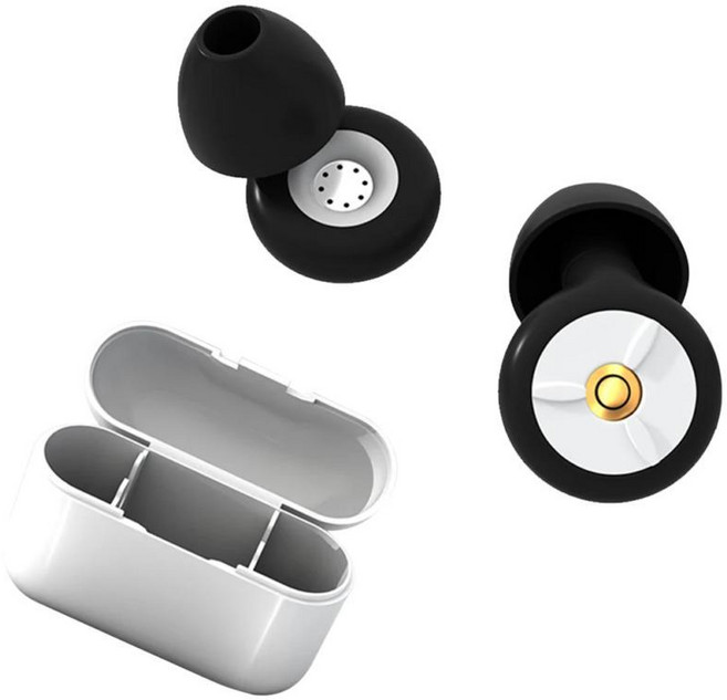 실리콘 귀 보호 귀마개 방수 소음 방지 캡 케이스 수영 샤워용 세척, White Black, 1개