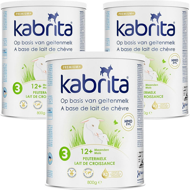 카브리타 프리미엄+ 산양 분유 3단계 리뉴얼 버전, 3개, 800g