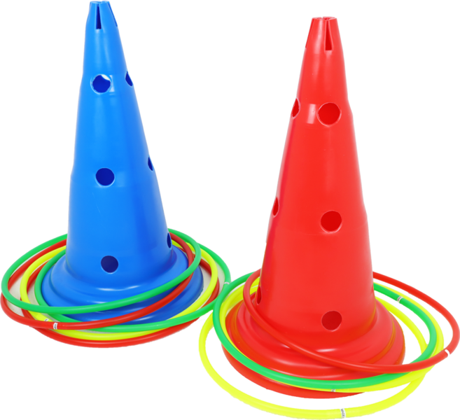 고리던지기세트 링던지기 유아체육교구 칼라콘 꼬칼콘 반환점 체육대회용품, BLUE, 1세트