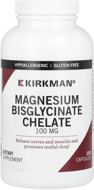 Kirkman Labs 마그네슘 비스글리시네이트 킬레이트 캡슐 250정, 4개 - 쿠팡