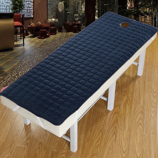 침대 토퍼 미용 마사지 베드 매트리스 미끄럼방지, 네이비 도톰 미끄럼 방지, 70X185cm사각두개동