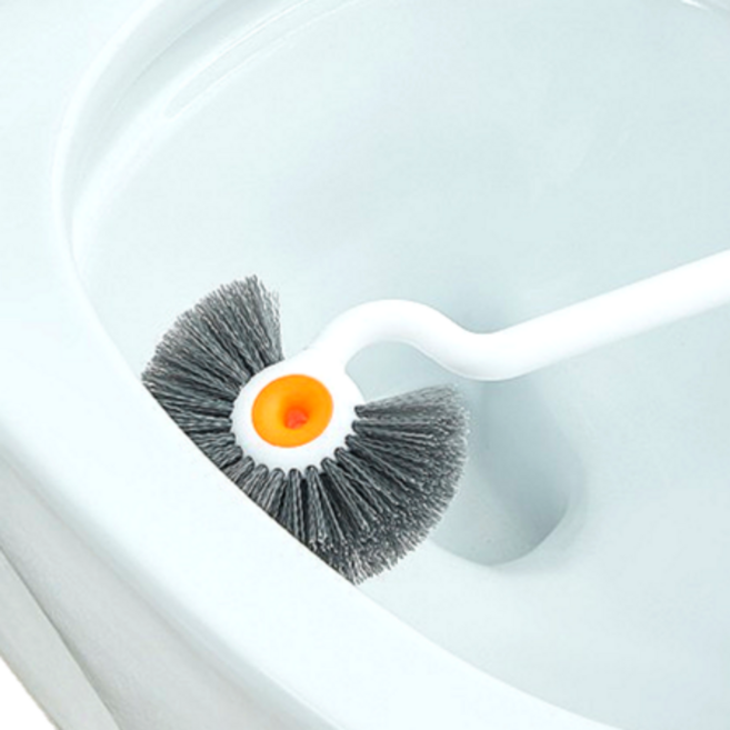 쇼앤엔 화장실 욕실 바닥 변기 틈새 청소솔, 1개, 화이트