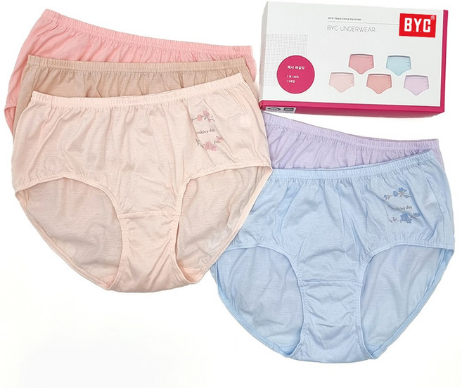 BYC 여성 면팬티 면 100% 부인용 할머니 팬티