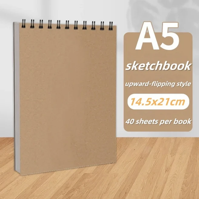 내구성이 뛰어난 커버가 포함된 스케치북 2개 세트 그리기 및 적합, 02 A5