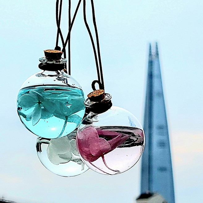 카로이스 플라워 룸미러디퓨저 자동차방향제, 블루-블랙체리, 1개