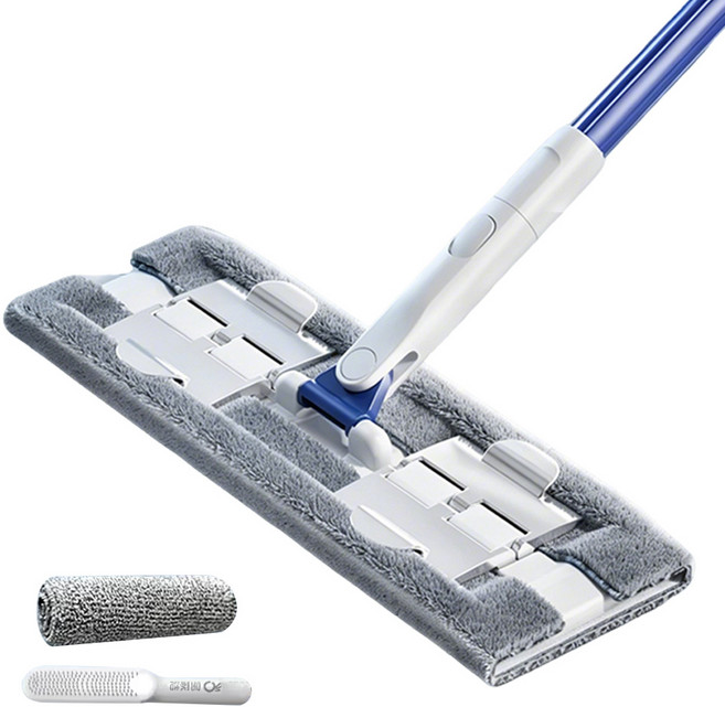 BOOMJOY 다용도 집게형 밀대걸레 물기제거 청소도구 밀대+극세사청소포+걸레 클리너 1세트, 1개