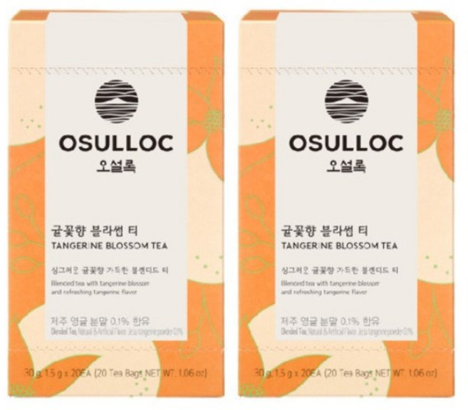 오설록 귤꽃향 블라썸 티 티백차 과일차 사무실 건강차, 20개입, 2박스