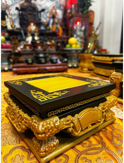 華誠 神像 疊座 仿茄苳入 雙色 實木 底座