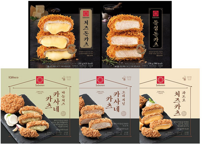 사보텐 일본 정통 수제 돈까스 5팩 맛보기 세트 + 돈까스소스, 5개, 130g