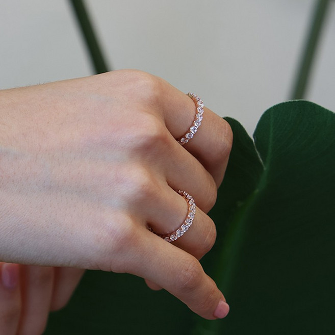 라퐁텐 렐 2.5mm 큐빅 가드링 테니스 반지