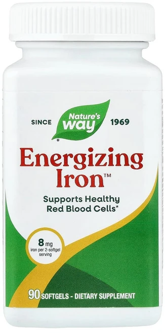 엔자마틱테라피 Natures Way (네이처스 웨이) Energizing Iron 소프트젤 90정, EMT05219, 1개 - 쿠팡