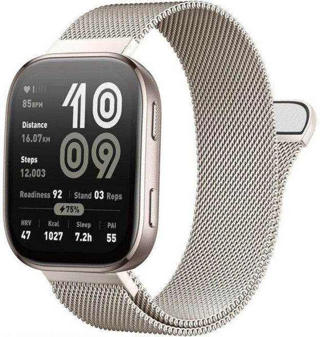 Amazfit Bip 6 5GTR 4GTR 3 ProGTR 3GTR 22eGTR 47mm 시계 밴드 BalanceCheetah 여성용 스테인리스 스틸 메시 손목 스트랩과 호환되, Starlight