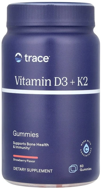 트레이스미네랄리서치 비타민D3 + K2 구미젤리 딸기 맛 구미젤리 60개, TMR00754, 1개 - 쿠팡