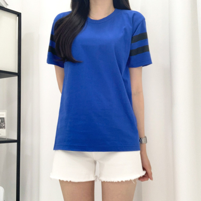 티데일리 20수 2선 라운드 반팔 티셔츠