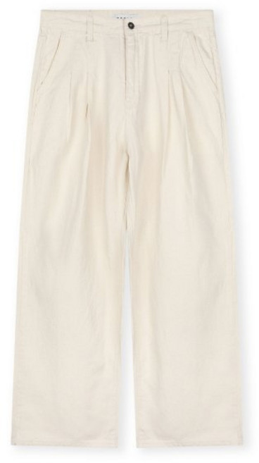 [비슬로우] WIDE FIT TWO TUCK LINEN DENIM PANTS ECRU, 32