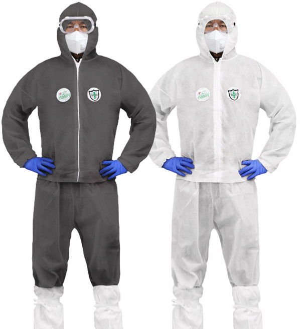 이편한 PP 투피스 작업복 일회용 보호복 방역복 방진복 예인, 흰색, 1개