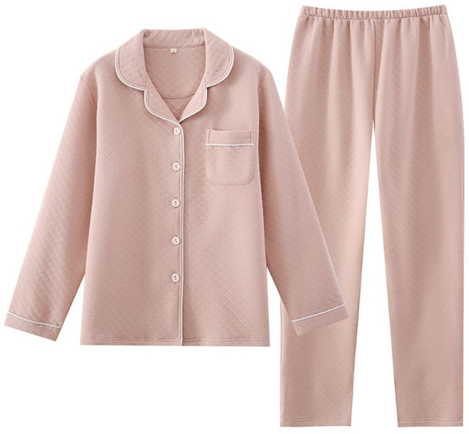 겨울 순면 누빔 긴팔 커플 잠옷 파자마 hsm+7525Av