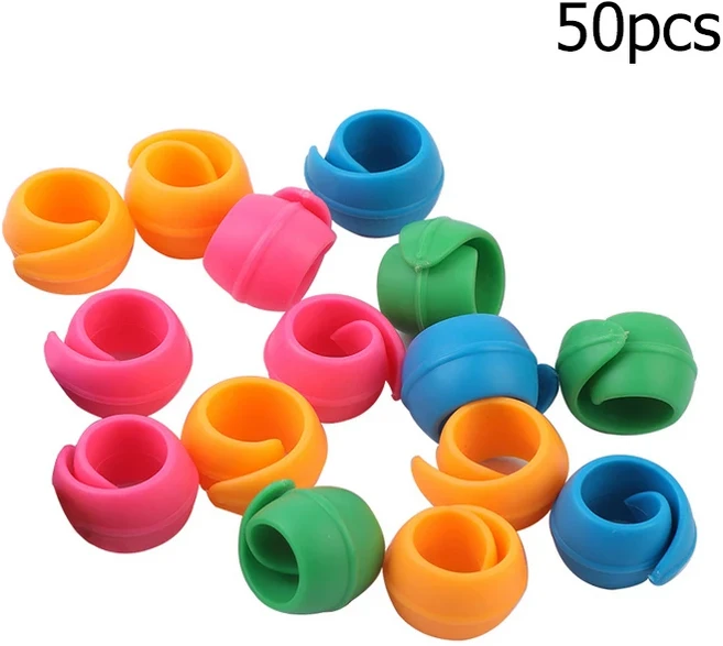 실 링 혼합 색상 스풀 허거 보빈 클램프 홀더는 스레드 풀리는 것을 방지합니다. 껍질 바느질 도구, 01 50 x color