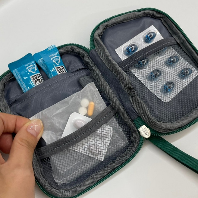 여행용 휴대용 약통 알약케이스 약통케이스, 민트