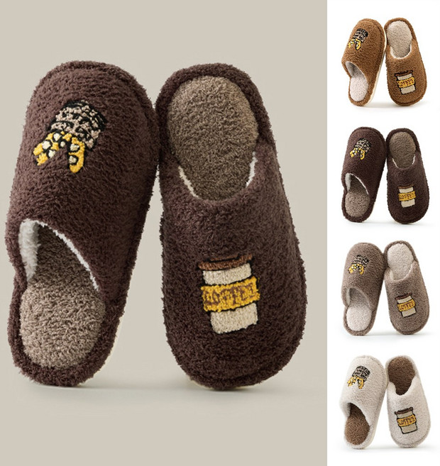 드리프 쿠키 양털 슬리퍼 겨울 퍼 안감 뮬 여성 남성 거실 실내화 방한 블로퍼 실내외 겸용