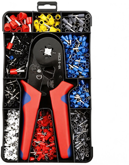 압착 공구 세트 : 펜홀 단자 1200PCS + 압착기 1개 (전선 연결용), 1세트