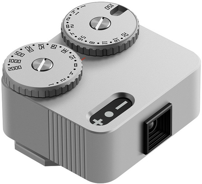 노출계 TTArtisan Light Meter II 라이트 계량기 2 세대 카메라 전자 콜드 슈 마운트 스피드 ISO 사진 스튜디오용, 실버 2세대 CR1632배터리포함, 1개