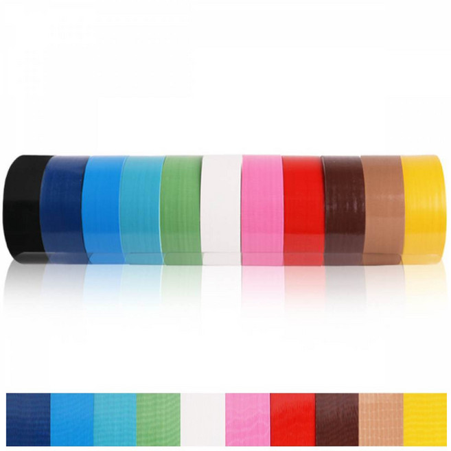 골든트리 강력한 접착력을 자랑하는 칼라 유광 면테이프 50mm x 25M 패브릭태아푸 천면테이프 청테이프 박스테이프, 분홍색 Pink