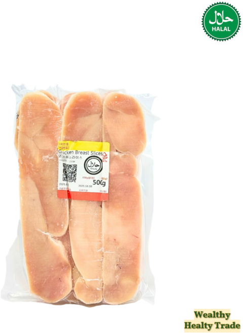 .Premium Thailand Halal Frozen Chicken Breast Slice 프리미엄 태국산 할랄 냉동 닭가슴살 슬라이스, 1개, 1kg