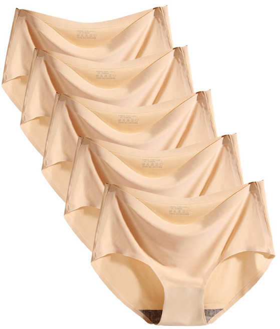 여성 노라인 무봉제 팬티자국없는 심리스 스판 누디 팬티 5p