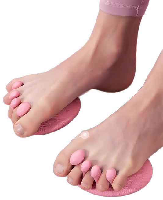 天空藍指壓按摩球 柔軟防滑升級 舒適觸感 運動後肌肉舒緩 輕巧便攜, 粉色【一雙】, 加強版足弓訓練器