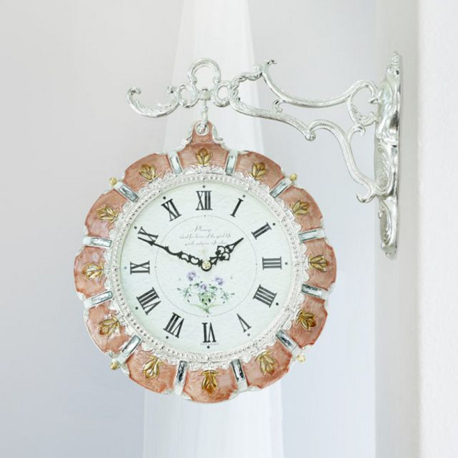 퍼블릭아트 제러드 로얄 양면 벽시계 cem*53192sb, 은색