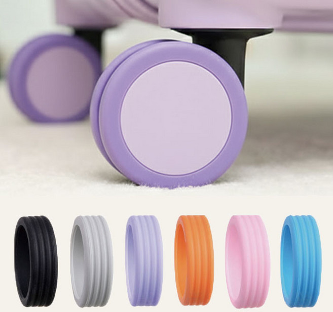 공간뉴데이 충격방지 무소음 캐리어 바퀴 슈즈 여행용 실리콘 커버