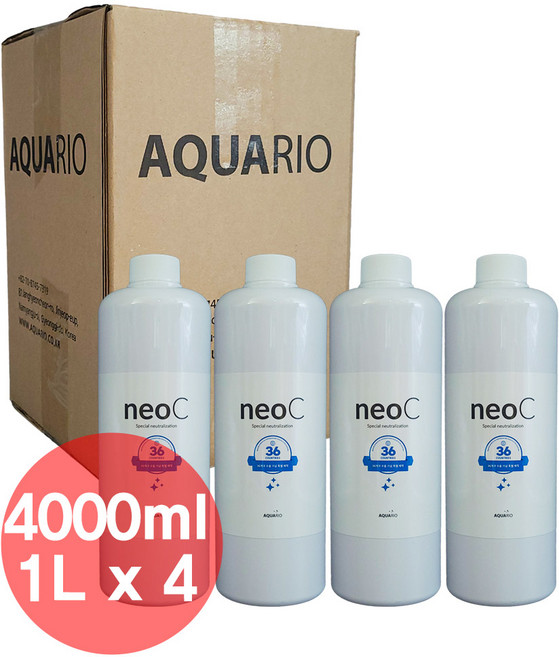 네오 C 4L 4000ml 4리터 펌핑기 포함 관상어 스페셜 염소제거제 염소중화제 물갈이제, 1개