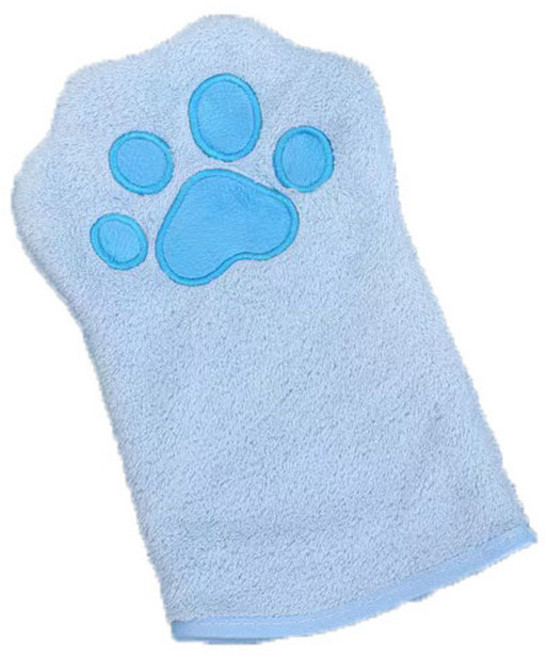 반려동물 장갑 빠른 건조 개 발 수건 극세사 양면 중형 소형견용, 1개, 1) 1 pcs - 파란