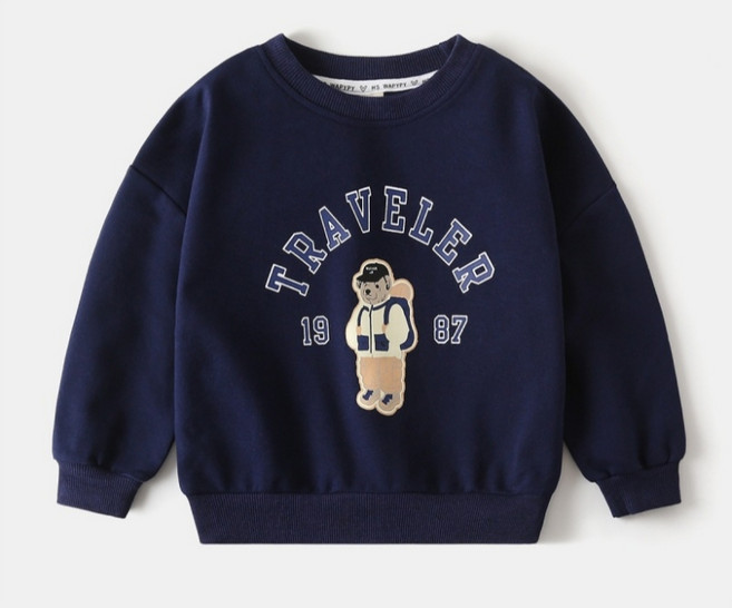 아동 라운드넥 맨투맨 긴팔 티셔츠