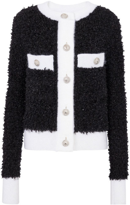 발망 부클레 콘트라스트 트리밍 니트 가디건