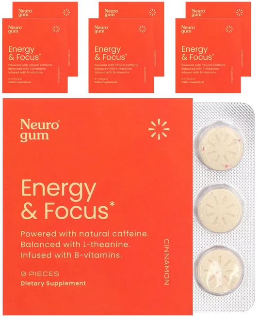 행복하고 건강하게 NeuroGum 에너지 및 집중력 향상 시나몬 6팩 각 9개 백년회로하세요, NeuroGum에너지및집중력향상시나몬6팩각9개 - 쿠팡