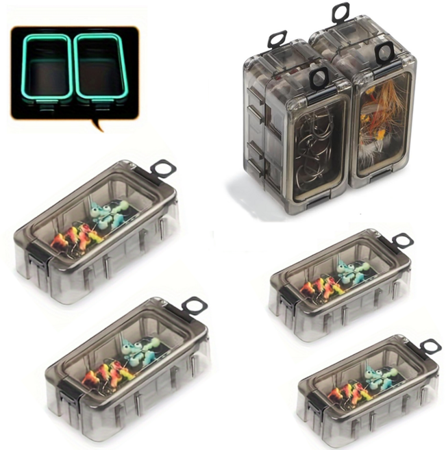 Hqzoomee 낚시 태클박스 미니 바다낚시 소품케이스 방수, 8개, 그레이