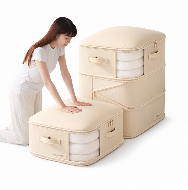 미룬토 프리미엄 이불 정리 압축팩 곰팡이 방지 1+1 초특가 세트, 2개, 베이지