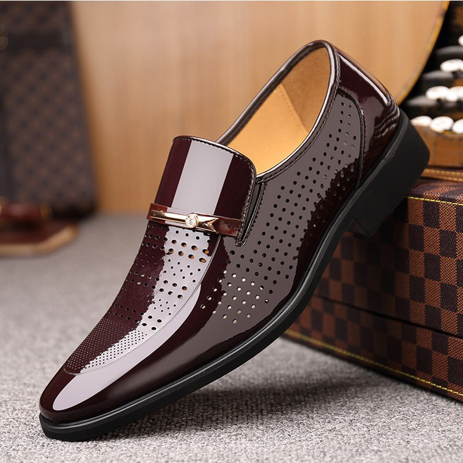 꽃소담 남자 메쉬 통기성 봄여름 정장구두 비즈니스 남성 로퍼단화 240-290 HZHF1044