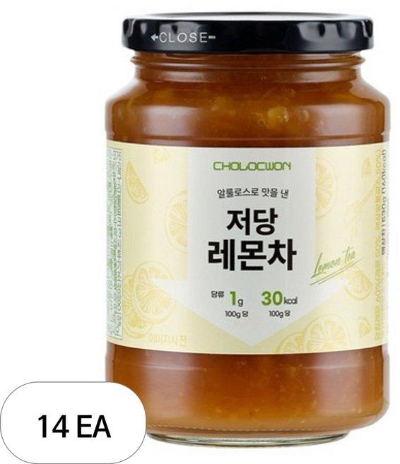 초록원 알룰로스 저당 레몬차, 530g, 1개입, 14개