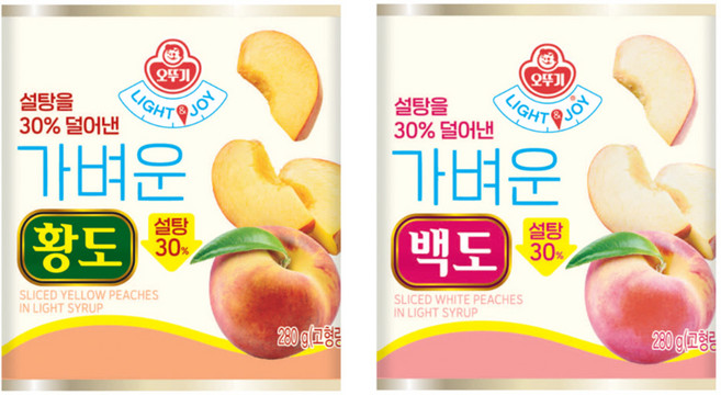 LIGHT&JOY_가벼운 황도 4개입+백도 4개입, 1세트, 2.24kg