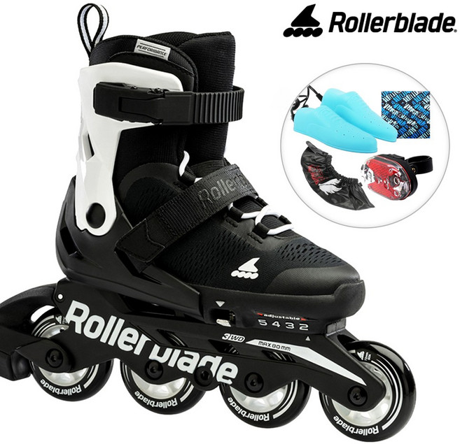 아동 인라인 스케이트 롤러블레이드 마이크로블레이드 블랙화이트 신발항균건조기 휠커버 외, 사이즈:L(230-260mm), 상세 설명 참조