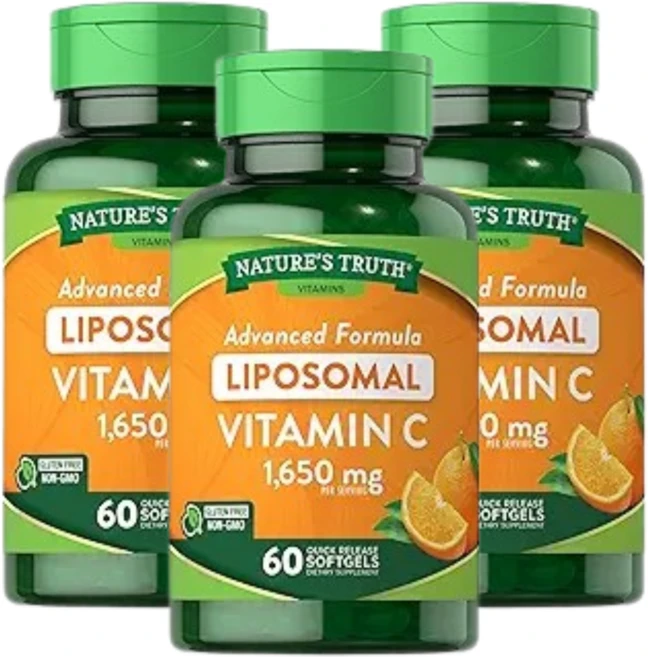 네이처스 트루스 리포소말 비타민C 어드밴스드 포뮬라 1 650mg 속방형 소프트젤 60정(캡슐 1정당 550mg) 3 SET, 60정 - 쿠팡