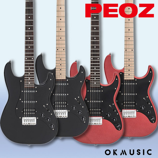 피오즈 입문용 스마트 일렉기타 TR3 내장앰프 스트라토캐스터 스트랫, 레드 (Deep Red - 메이플 지판), 1개