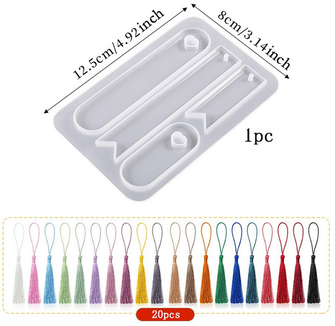 북마크 주얼리 캐스팅 실리콘 레진 몰드 세트 DIY 북마크 펜던트 북마크 몰드 실리콘 몰드 레진 주얼리 제작용, 21Pcs Mold01