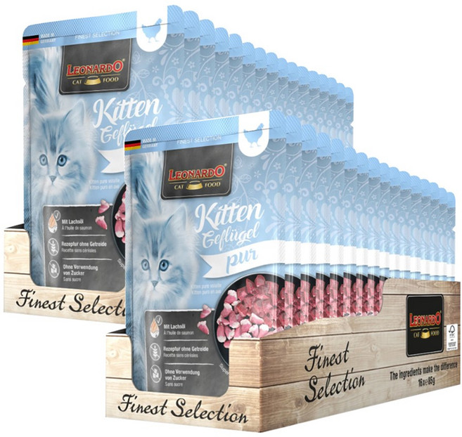 레오나르도 캣 고양이 습식 파우치 85g, 닭+오리, 32개