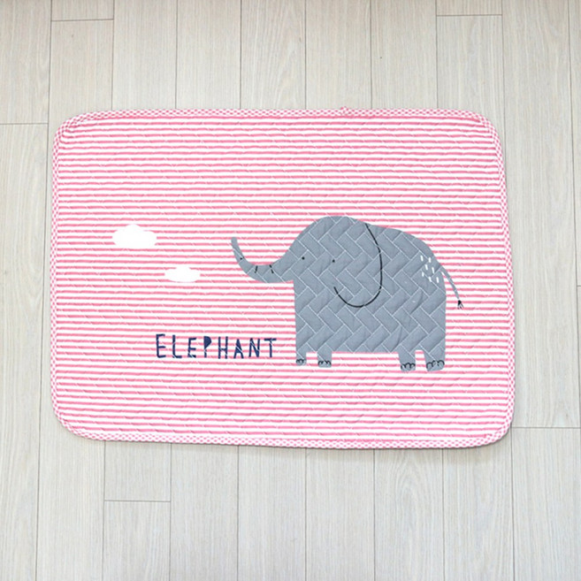보포 세탁가능한 퀼트 면 발매트 주방 욕실, 7번 핑크 코끼리