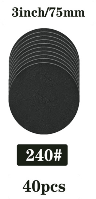샌드페이퍼 종이사포 3인치 습식 건식 샌딩 디스크 후크 루프 75mm 실리콘 카바이드 샌더 80grit-5000grit, [18] 240grit