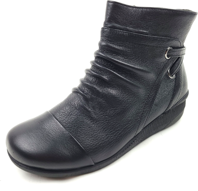 의정부수제화 소가죽 발편한 통굽 여성 봄 부츠 여자 앵글 앵클 수제 가죽 숏부츠